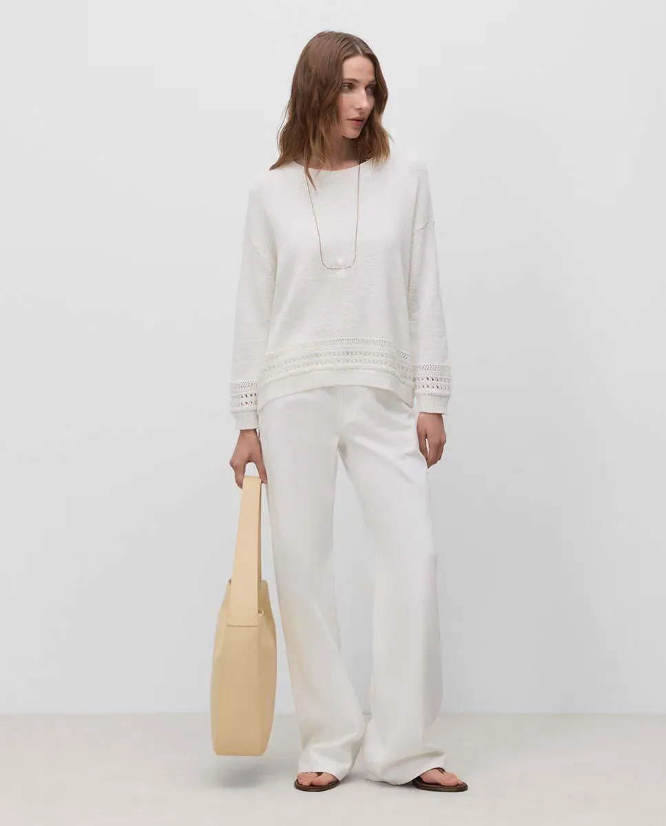 Женский широкий ажурный свитер Simorra, белый
Женский широкий ажурный свитер Simorra, белый