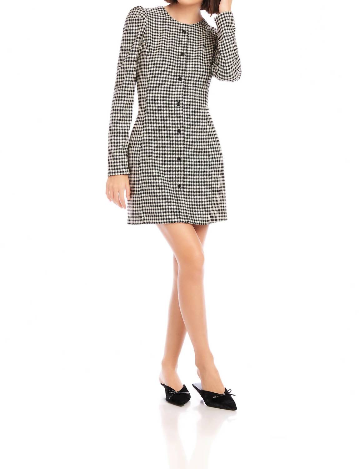 Платье Avery с пышными рукавами в черно-белую клетку Fifteen Twenty
Платье Avery с пышными рукавами в черно-белую клетку Fifteen Twenty