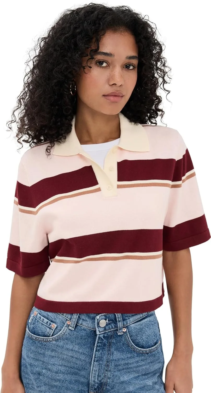 LE BOP Женская поло с коротким рукавом в полоску
LE BOP Женская поло с коротким рукавом в полоску