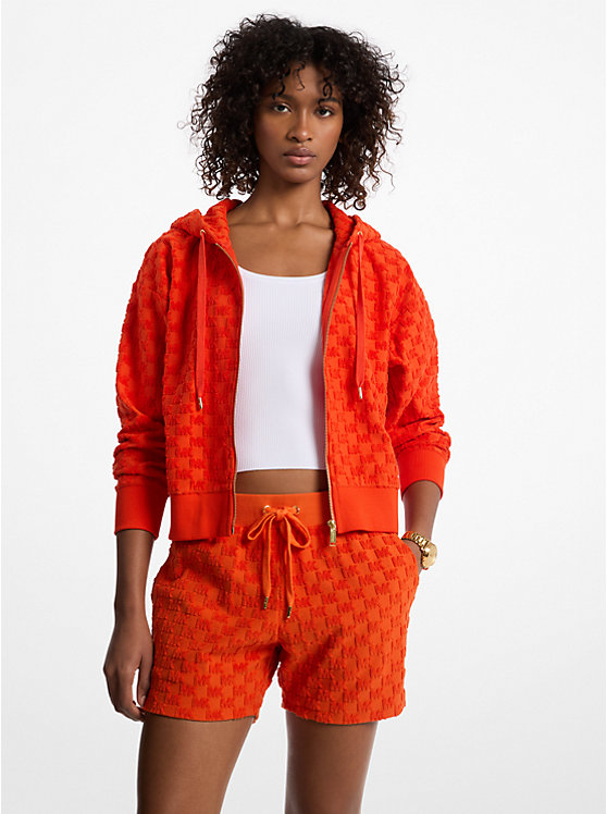 Укороченная толстовка с капюшоном на молнии из жаккардовой махровой ткани с логотипом Michael Kors, красный
Укороченная толстовка с капюшоном на молнии из жаккардовой махровой ткани с логотипом Michael Kors, красный