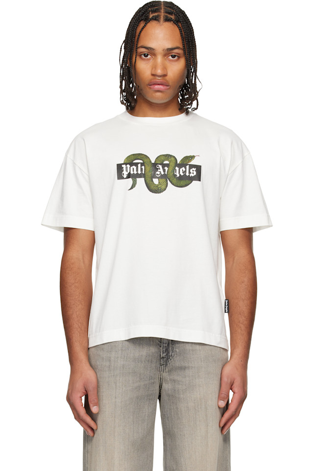 Palm Angels Футболка Off-White с логотипом в виде змеи
Palm Angels Футболка Off-White с логотипом в виде змеи