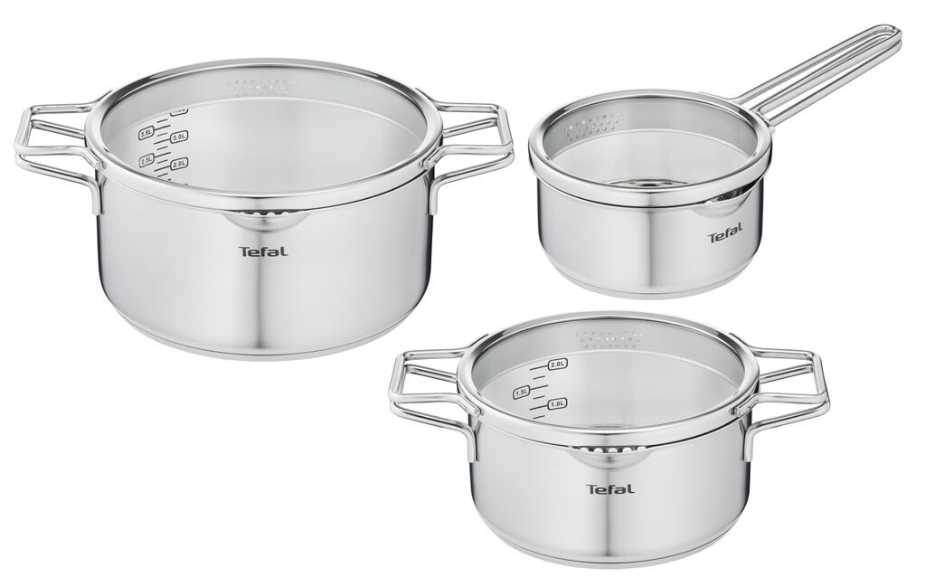 TEFAL NORDICA Набор из 6 предметов: кастрюля 16см + крышка и кастрюли 20/24см + крышка, серебро
TEFAL NORDICA Набор из 6 предметов: кастрюля 16см + крышка и кастрюли 20/24см + крышка, серебро