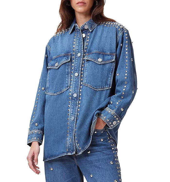 Рубашка из денима с заклепками Alba ALLSAINTS, синий
Рубашка из денима с заклепками Alba ALLSAINTS, синий