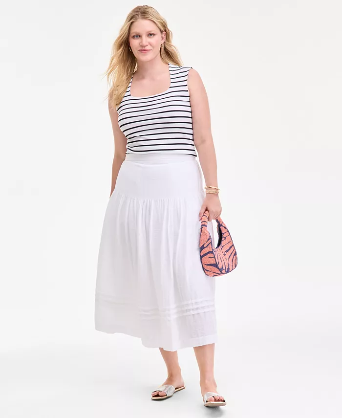 Женская хлопковая миди-юбка в несколько ярусов из марли On 34th, белый
Женская хлопковая миди-юбка в несколько ярусов из марли On 34th, белый