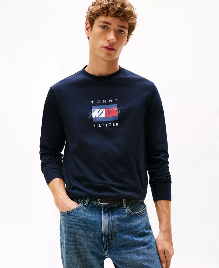 Мужская футболка с длинным рукавом и линейным флаг-принтом Tommy Hilfiger, синий
Мужская футболка с длинным рукавом и линейным флаг-принтом Tommy Hilfiger, синий