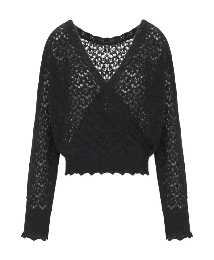 Перфорированный пуловер Twinset, черный
Перфорированный пуловер Twinset, черный