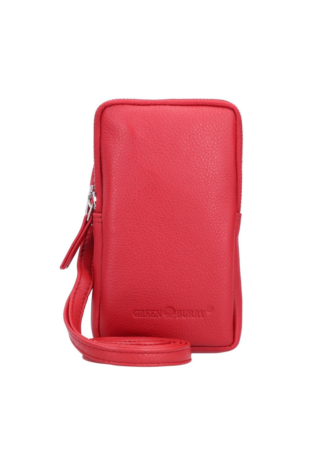 Чехол для телефона из кожи наппа 10,5 см Green Burry, красный 
Чехол для телефона из кожи наппа 10,5 см Green Burry, красный
