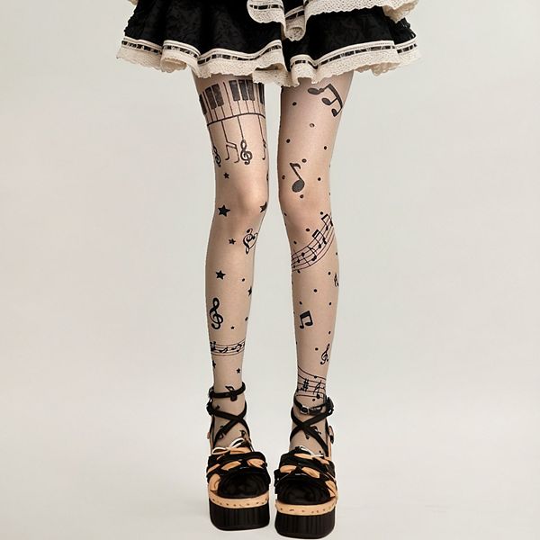 Женские ажурные колготки с узором в виде нот и пианино Anna-Kaci, Beige
Женские ажурные колготки с узором в виде нот и пианино Anna-Kaci, Beige