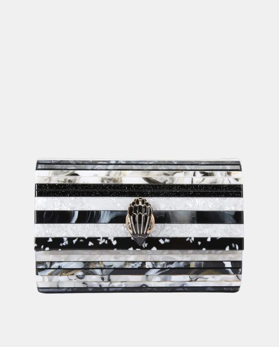 Вечерний клатч в черно-белую полоску Kurt Geiger, черный
Вечерний клатч в черно-белую полоску Kurt Geiger, черный