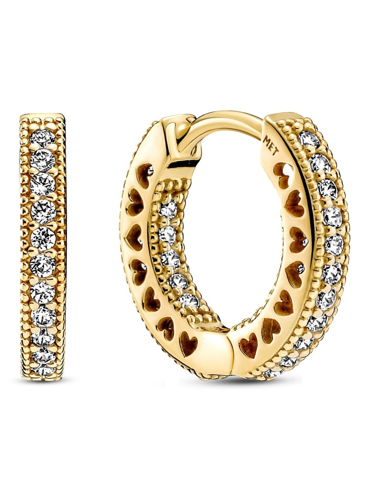 Женские серьги-кольца с золотыми сердечками, инкрустированными бриллиантами Pandora
Женские серьги-кольца с золотыми сердечками, инкрустированными бриллиантами Pandora