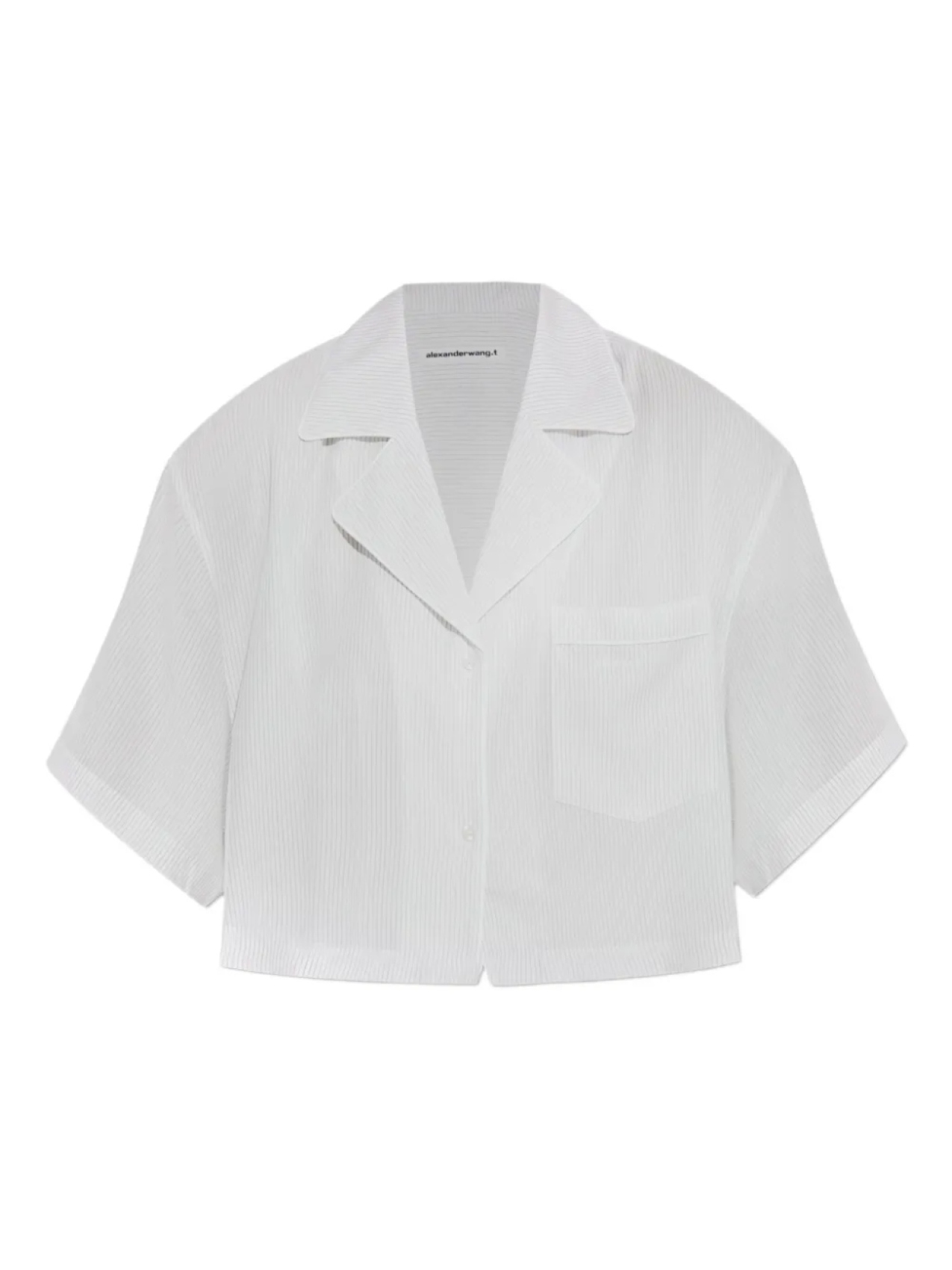 Топ Alexander Wang в тонкую полоску с короткими рукавами, белый
Топ Alexander Wang в тонкую полоску с короткими рукавами, белый