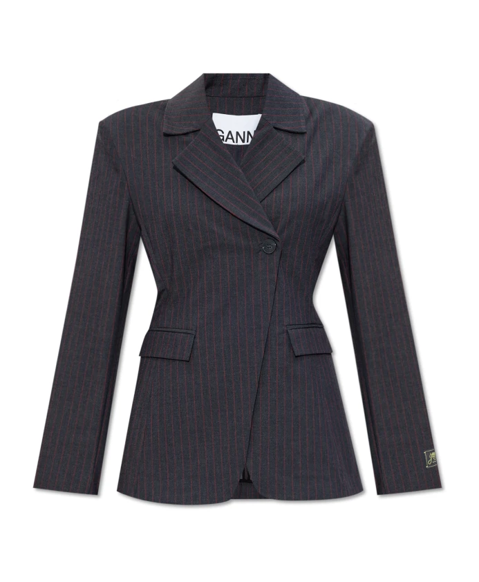 Полосатый пиджак Ganni, серый
Полосатый пиджак Ganni, серый