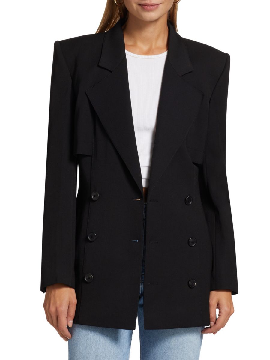 Двубортный блейзер из смесовой шерсти Frame, черный
Двубортный блейзер из смесовой шерсти Frame, черный