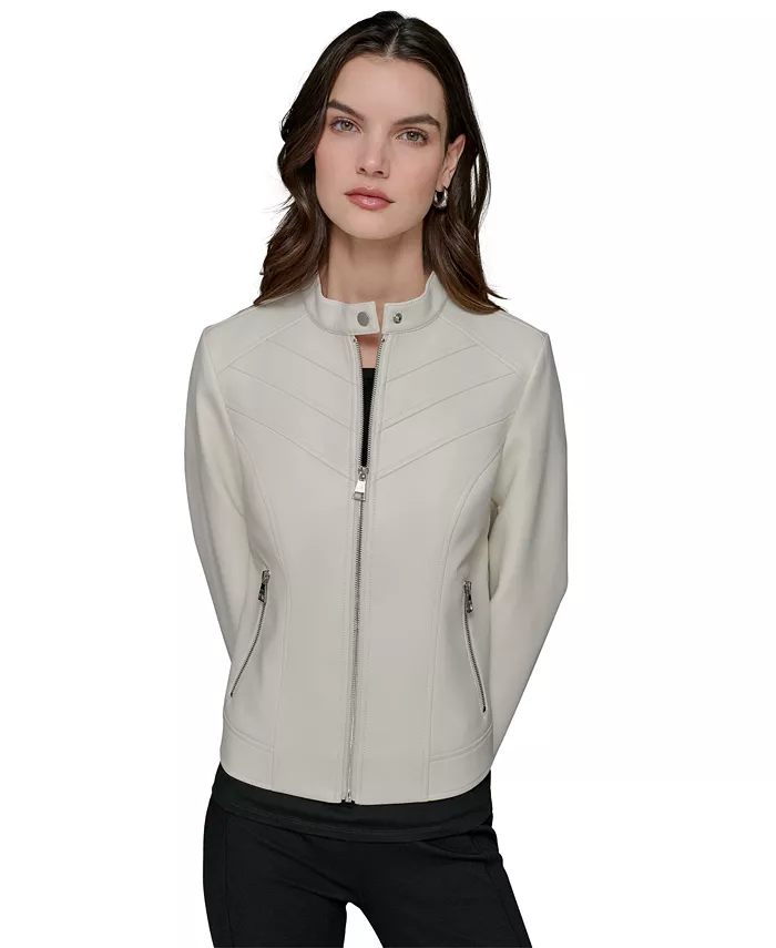 Женская приталенная куртка с высоким воротником из искусственной кожи KARL LAGERFELD PARIS, слоновая кость/кремовый
Женская приталенная куртка с высоким воротником из искусственной кожи KARL LAGERFELD PARIS, слоновая кость/кремовый