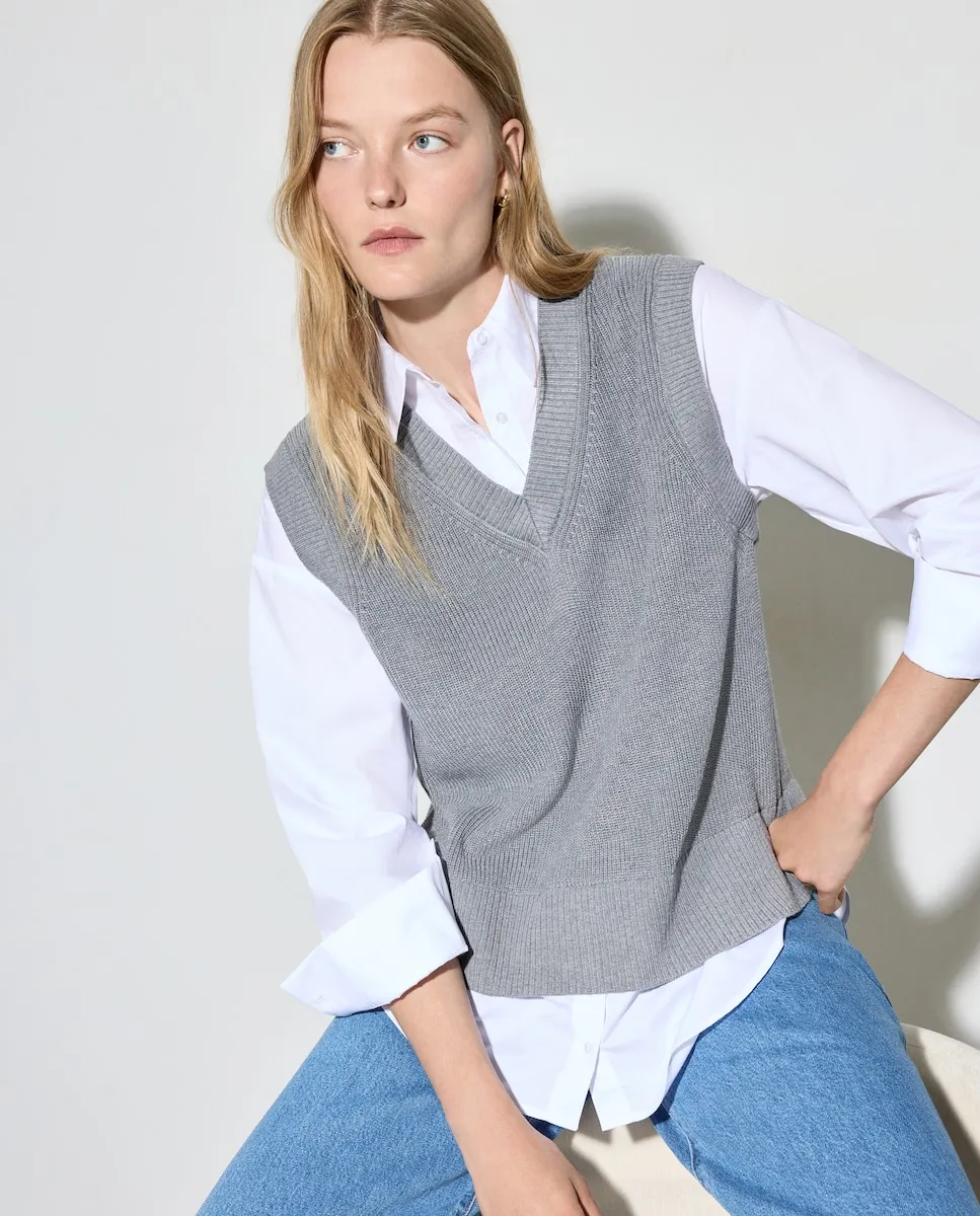 Женский комбинированный однотонный джемпер Woman El Corte Inglés, светло-серый
Женский комбинированный однотонный джемпер Woman El Corte Inglés, светло-серый