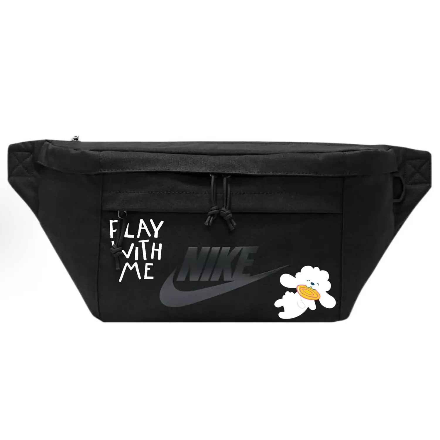 Nike Тканевая поясная сумка Regular Unisex черная, White Dog
Nike Тканевая поясная сумка Regular Unisex черная, White Dog