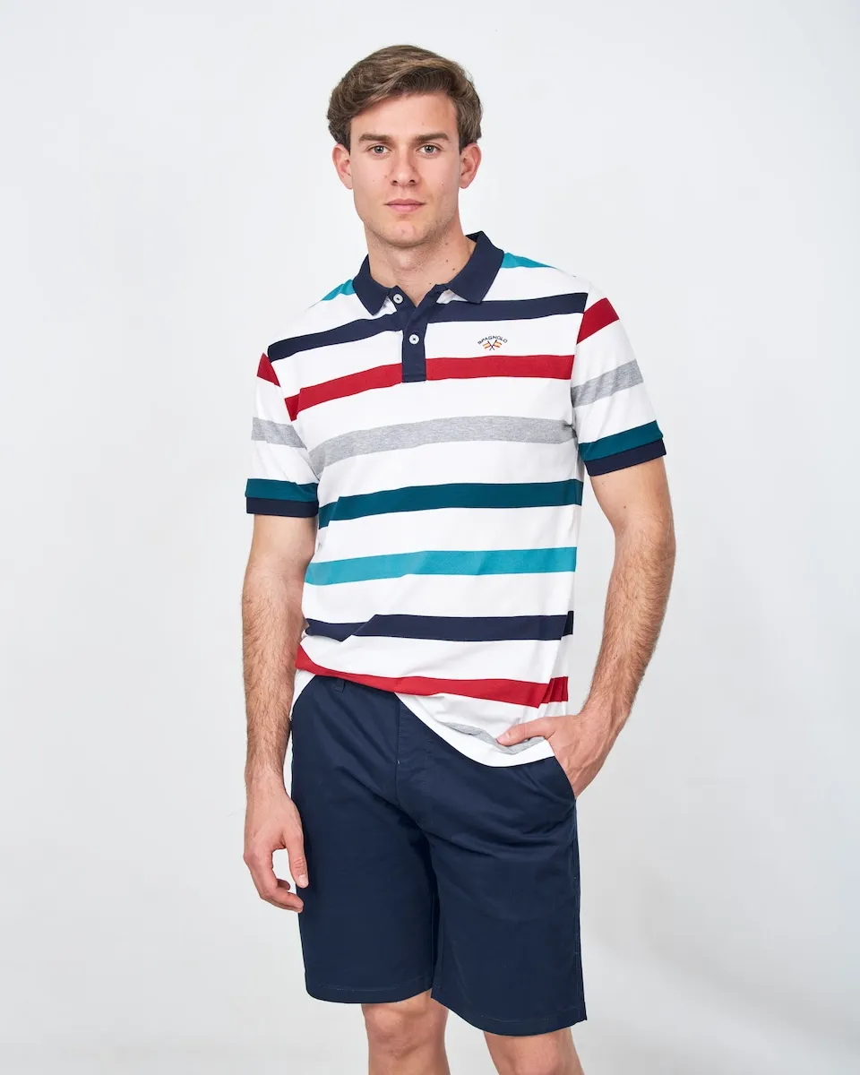 Мужская поло из трикотажа с широкими полосками и коротким рукавом Spagnolo, белый
Мужская поло из трикотажа с широкими полосками и коротким рукавом Spagnolo, белый
