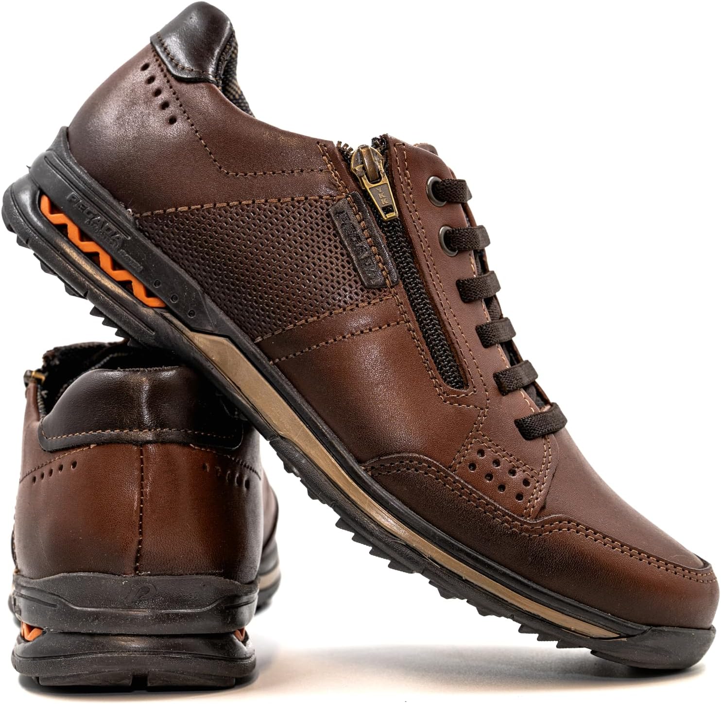 Мужские повседневные кроссовки PEGADA из натуральной кожи, модель 114861, спортивная обувь с памятью формы, стиль низкий топ современный, без шнурков с молнией, с перфорированными деталями, коричневый
Мужские повседневные кроссовки PEGADA из натуральной кожи, модель 114861, спортивная обувь с памятью формы, стиль низкий топ современный, без шнурков с молнией, с перфорированными деталями, коричневый