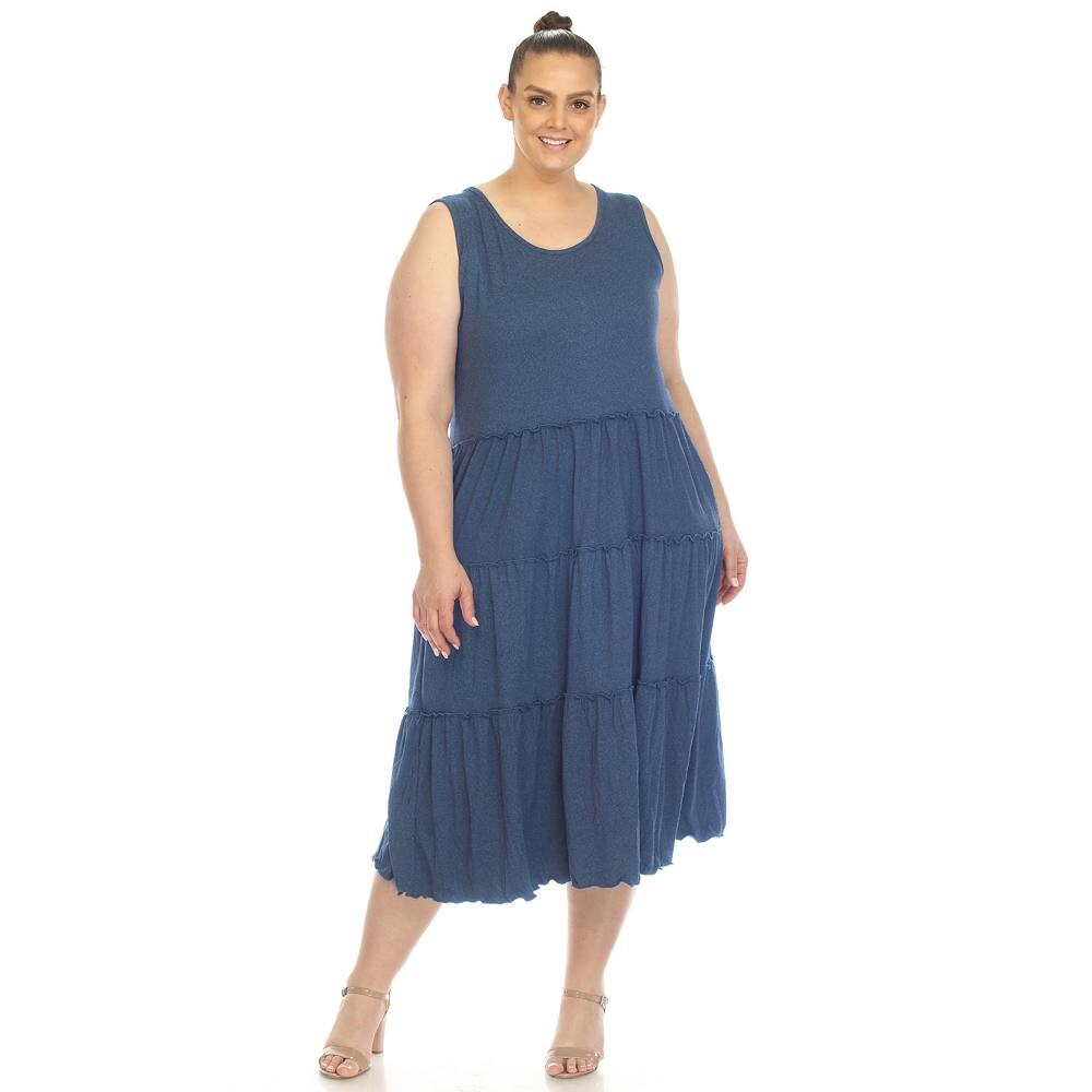 Женское многоуровневое платье миди больших размеров с овальным вырезом WM Fashion, цвет Blue Denim
Женское многоуровневое платье миди больших размеров с овальным вырезом WM Fashion, цвет Blue Denim