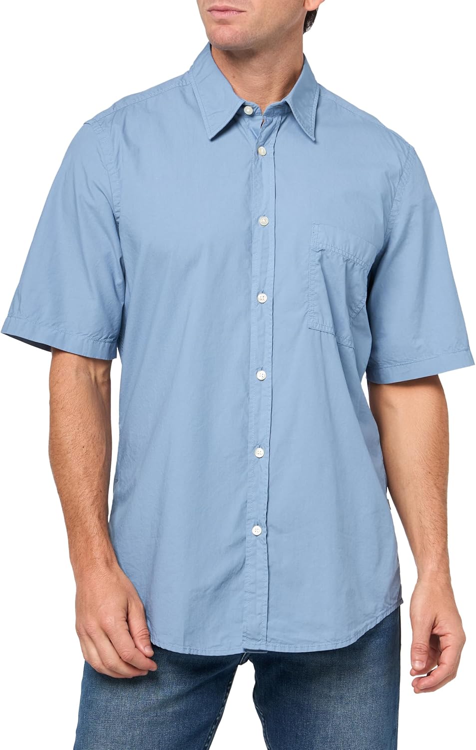 BOSS мужская хлопковая рубашка с коротким рукавом на пуговицах, Quartz Blue Fade
BOSS мужская хлопковая рубашка с коротким рукавом на пуговицах, Quartz Blue Fade