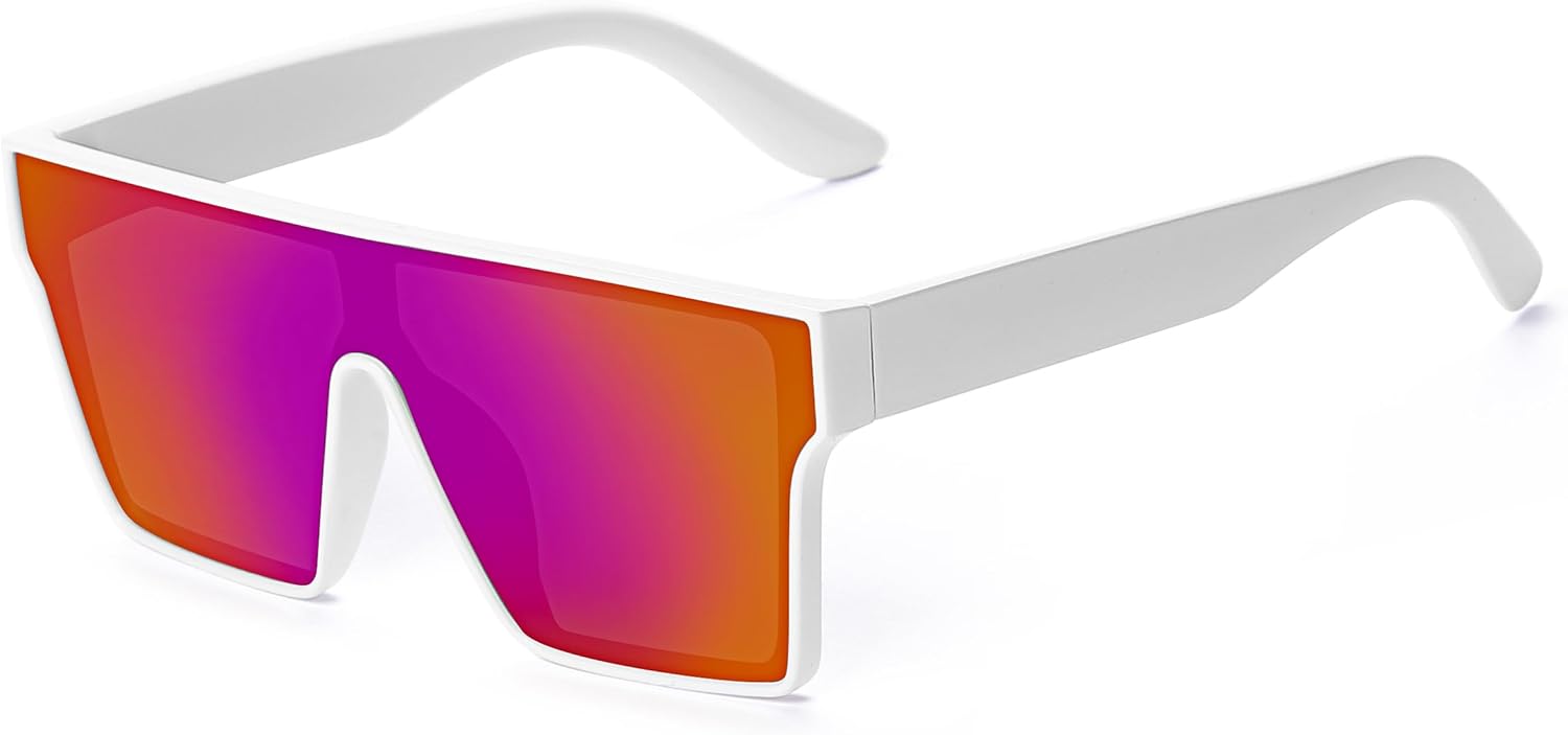 Крупные солнцезащитные очки UV400 с поляризацией, дизайнерские, для мужчин и женщин, большие, плоские, квадратные, модные, с зеркальными линзами BINGKING, White Purple
Крупные солнцезащитные очки UV400 с поляризацией, дизайнерские, для мужчин и женщин, большие, плоские, квадратные, модные, с зеркальными линзами BINGKING, White Purple