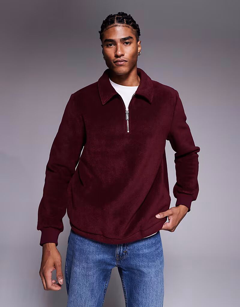 Флисовая толстовка с застежкой-молнией на четверть оборота и воротником бордового цвета Asos Design, Красный, Флисовая толстовка с застежкой-молнией на четверть оборота и воротником бордового цвета Asos Design
Флисовая толстовка с застежкой-молнией на четверть оборота и воротником бордового цвета Asos Design, Красный, Флисовая толстовка с застежкой-молнией на четверть оборота и воротником бордового цвета Asos Design