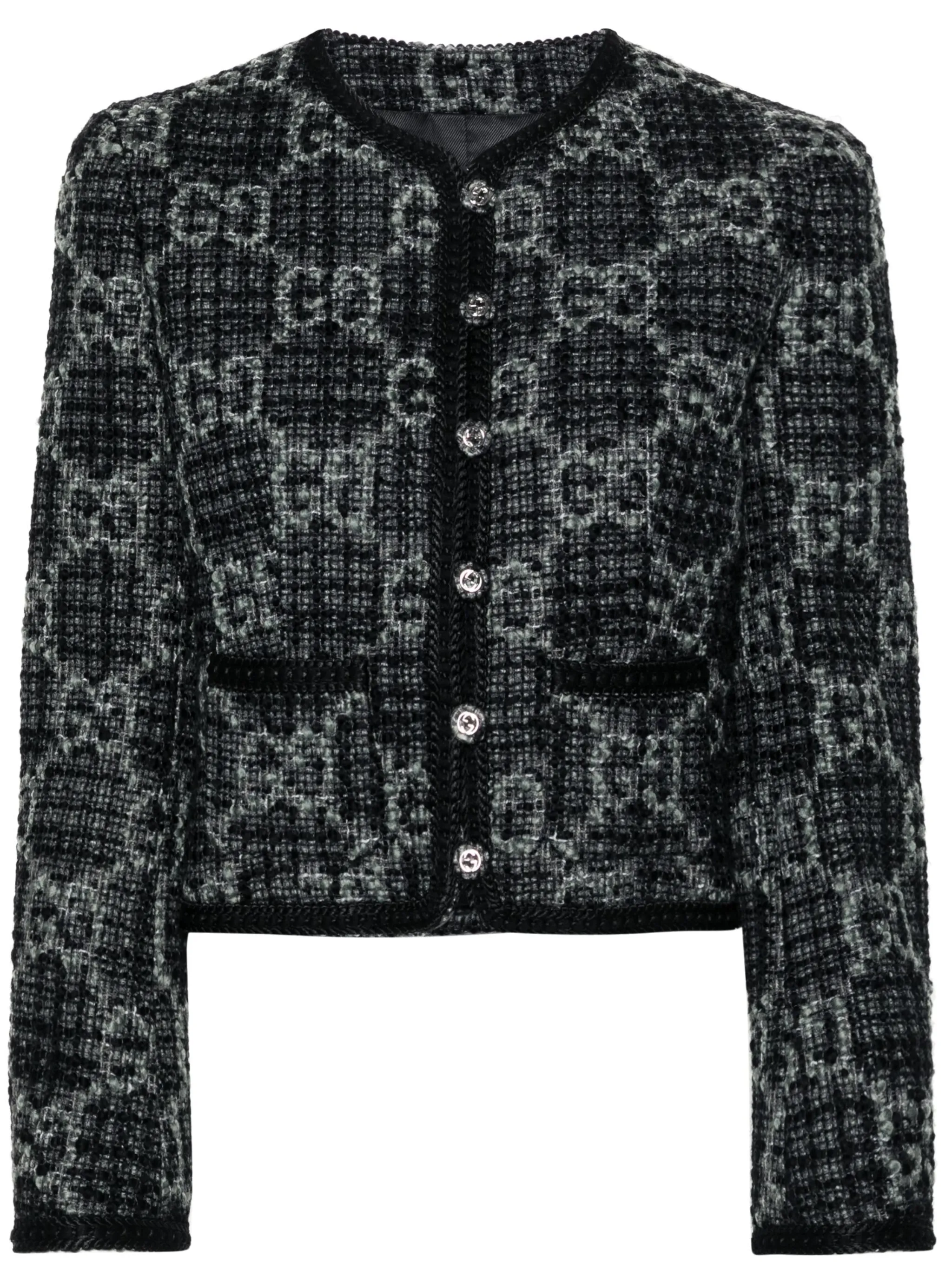 Твидовый жакет с узором GG Gucci, серый
Твидовый жакет с узором GG Gucci, серый