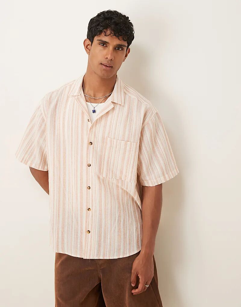 Рубашка свободного кроя ASOS DESIGN в бежевую полоску
Рубашка свободного кроя ASOS DESIGN в бежевую полоску