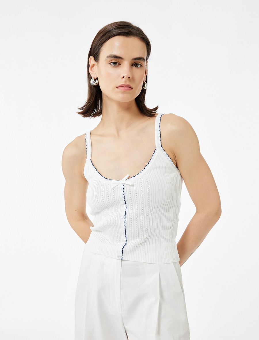 Вязаный топ Koton, белый
Вязаный топ Koton, белый