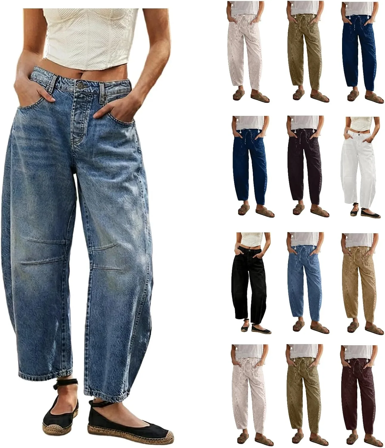 Брюки-джинсы Barrel для женщин, Vintage, Mid Rise, Wide Leg
Брюки-джинсы Barrel для женщин, Vintage, Mid Rise, Wide Leg