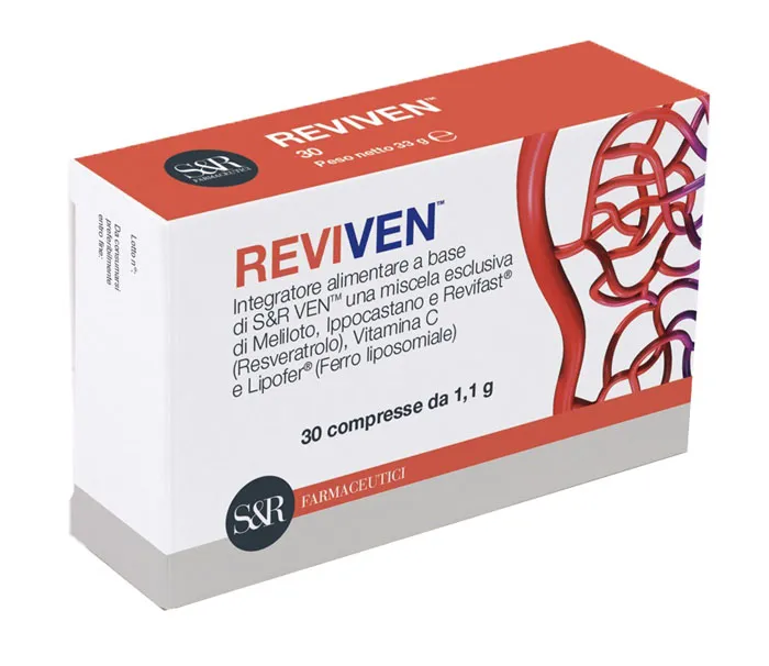 Reviven 30 таблеток, добавка для улучшения венозного кровообращения S&R Farmaceutici
Reviven 30 таблеток, добавка для улучшения венозного кровообращения S&R Farmaceutici