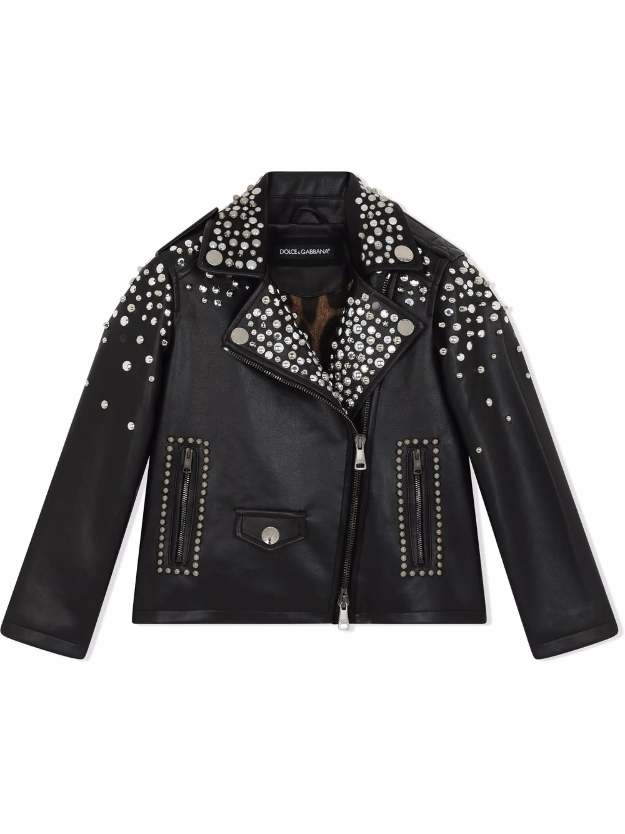 Байкерская куртка с заклепками Dolce & Gabbana Kids, черный
Байкерская куртка с заклепками Dolce & Gabbana Kids, черный