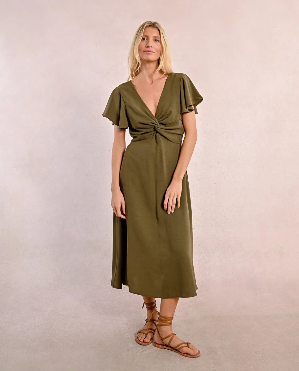 Платье с v-образным вырезом и открытой спиной Molly Bracken, хаки
Платье с v-образным вырезом и открытой спиной Molly Bracken, хаки