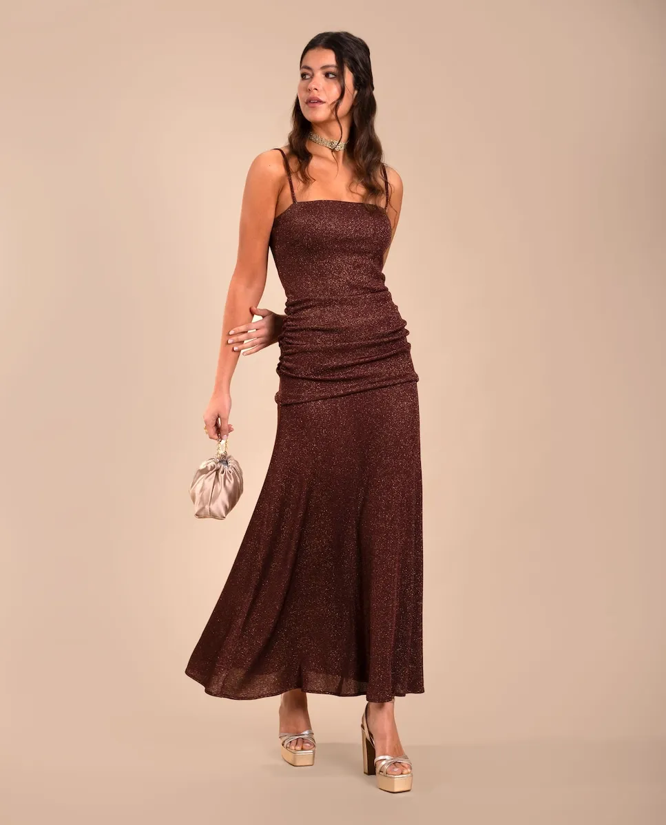 Платье миди с блестками и бретельками The-Are, бордовый
Платье миди с блестками и бретельками The-Are, бордовый