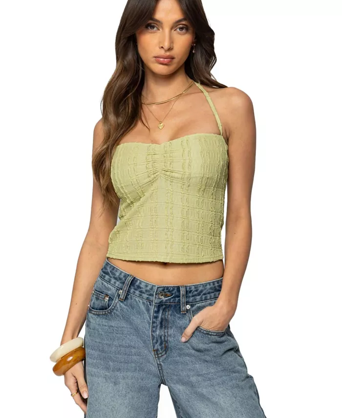 Женский текстурированный топ-халтер Galya Edikted, зеленый
Женский текстурированный топ-халтер Galya Edikted, зеленый