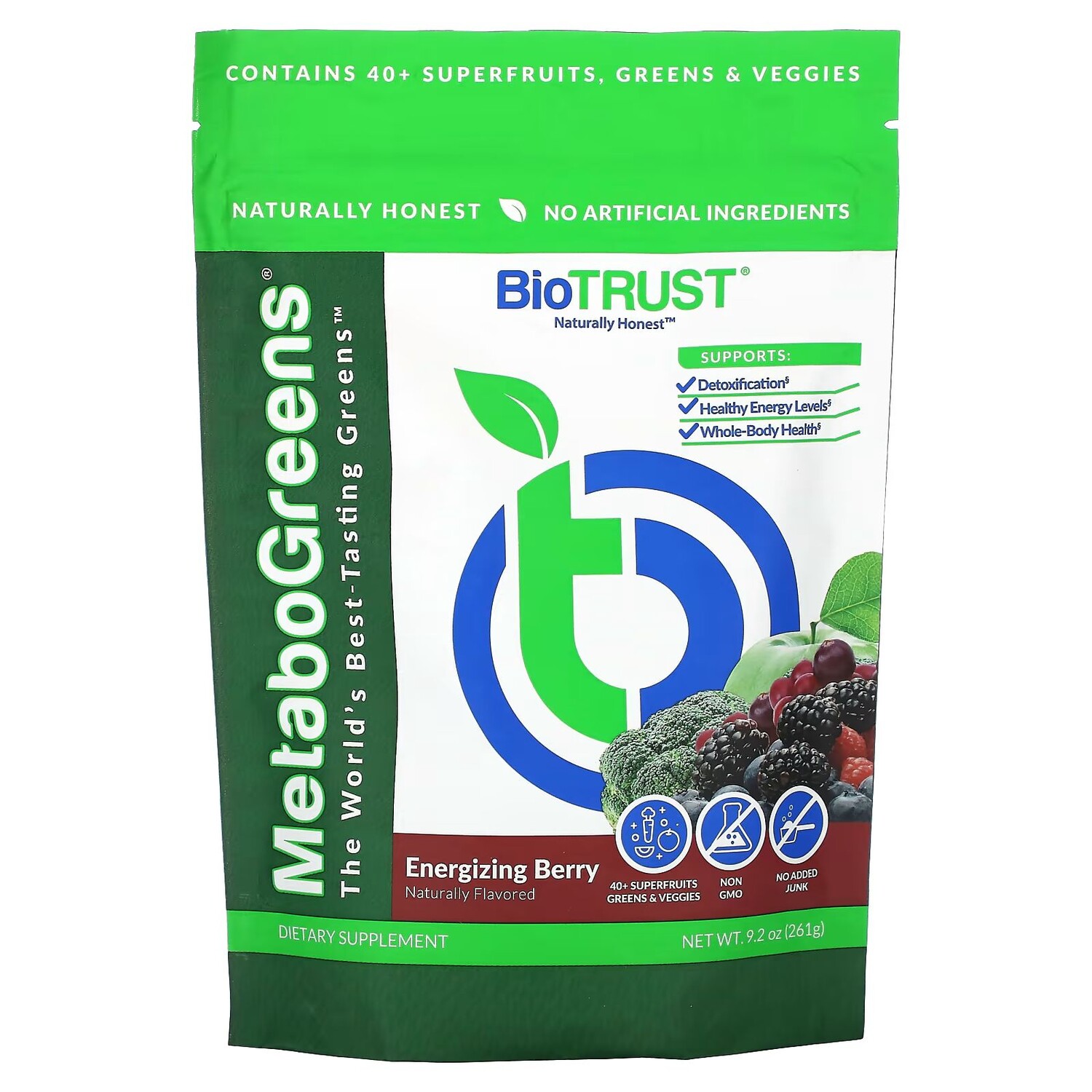 MetaboGreens, Заряжающая энергией ягода, 9,2 унции (261 г) Biotrust
MetaboGreens, Заряжающая энергией ягода, 9,2 унции (261 г) Biotrust