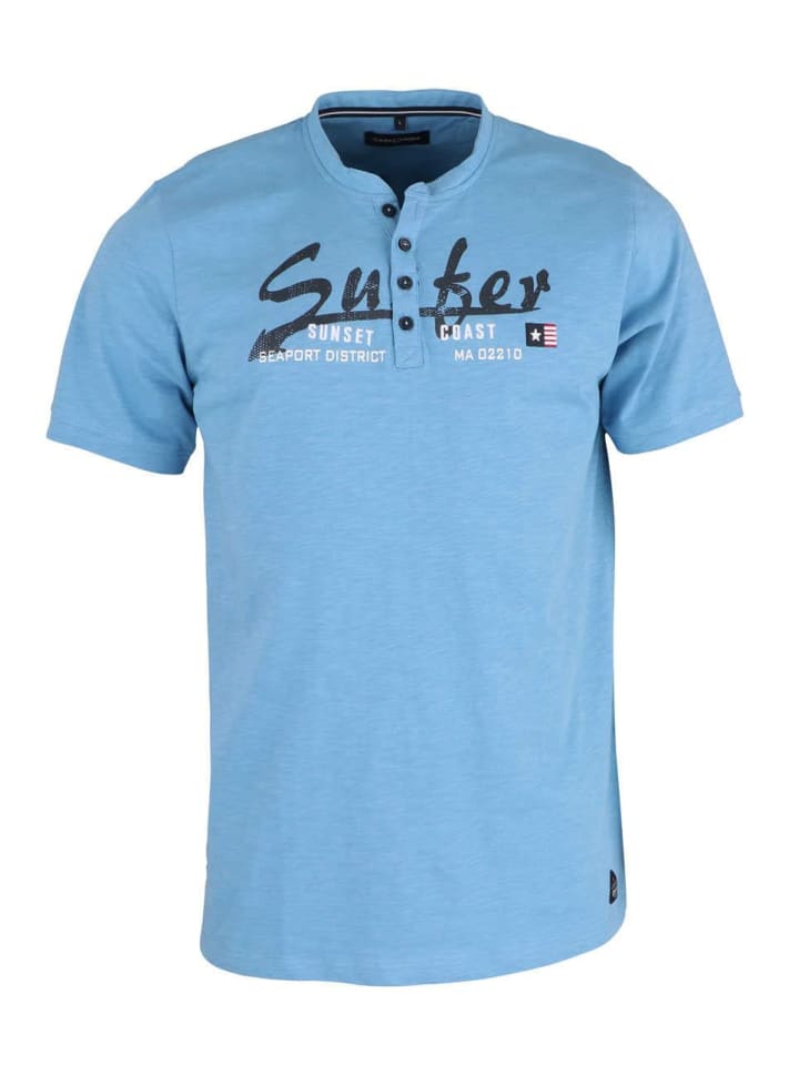 Мужская футболка на пуговицах спереди синего цвета CASAMODA
Мужская футболка на пуговицах спереди синего цвета CASAMODA