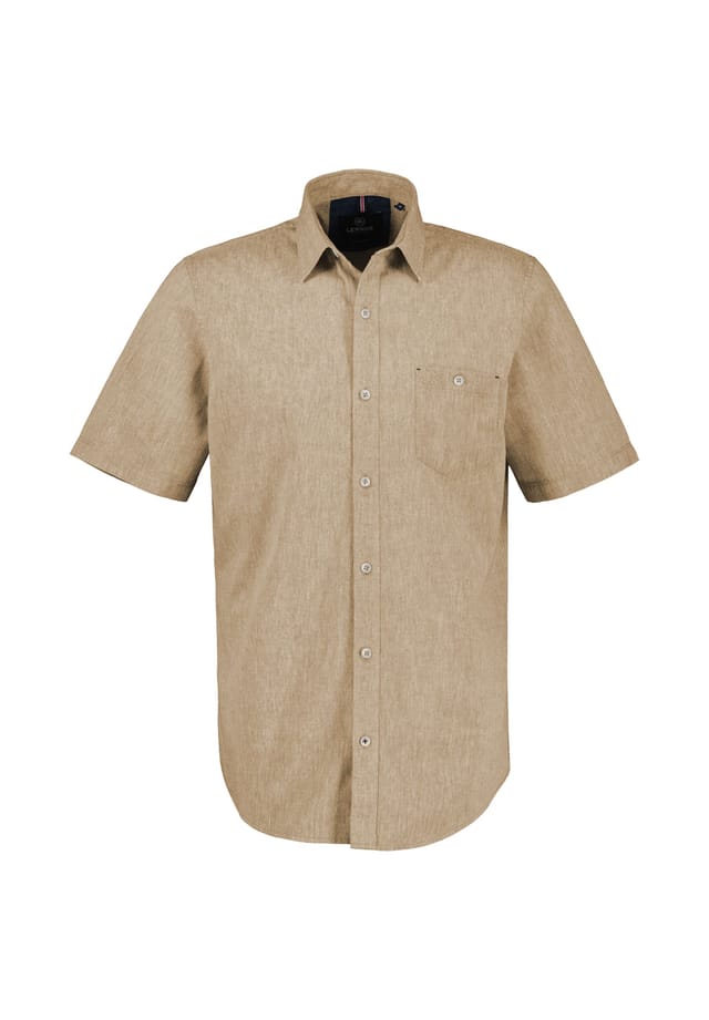 Рубашка с коротким рукавом с добавлением льна однотонная Lerros, бежевый
Рубашка с коротким рукавом с добавлением льна однотонная Lerros, бежевый
