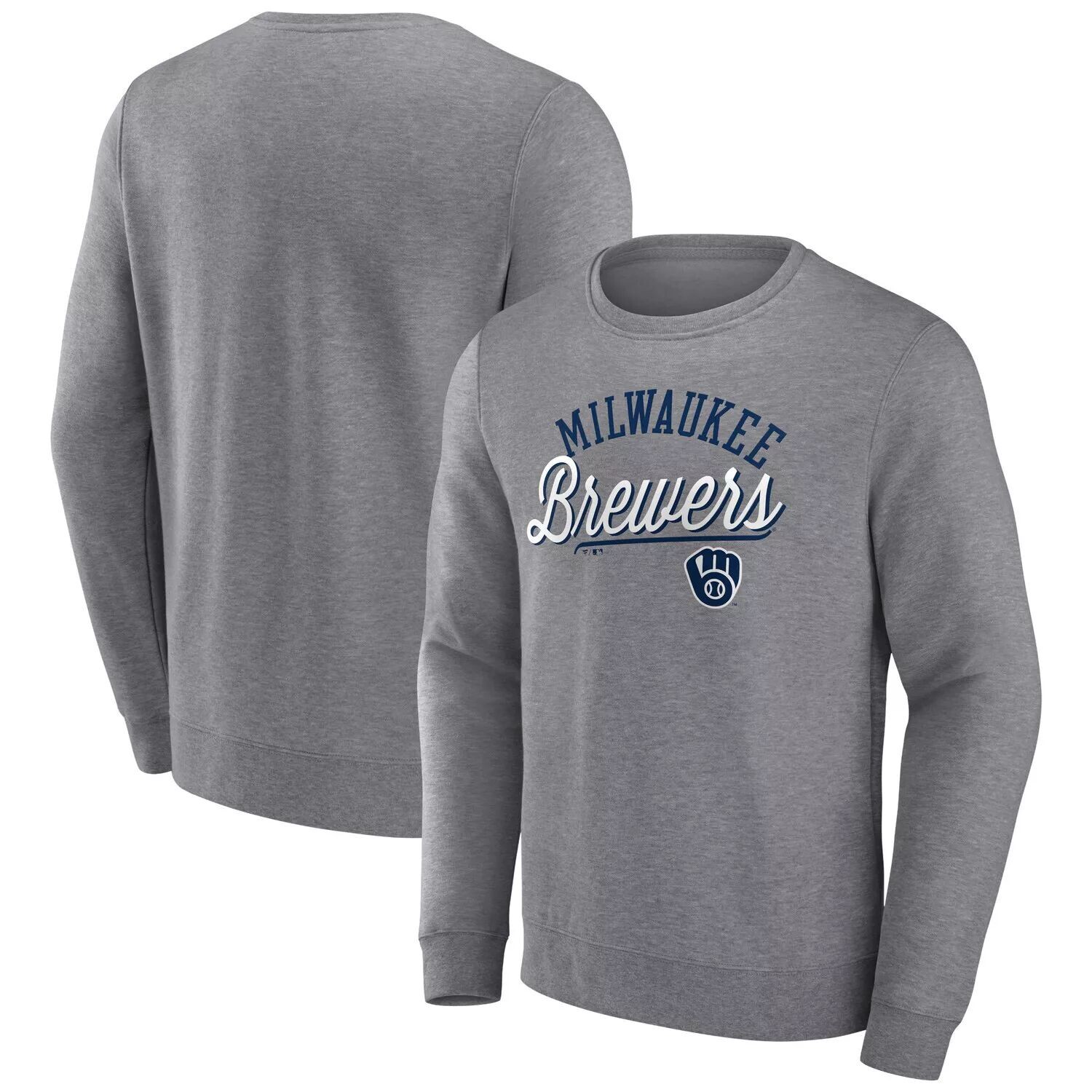 Мужской пуловер с логотипом Heather Grey Milwaukee Brewers Simplicity Fanatics
Мужской пуловер с логотипом Heather Grey Milwaukee Brewers Simplicity Fanatics