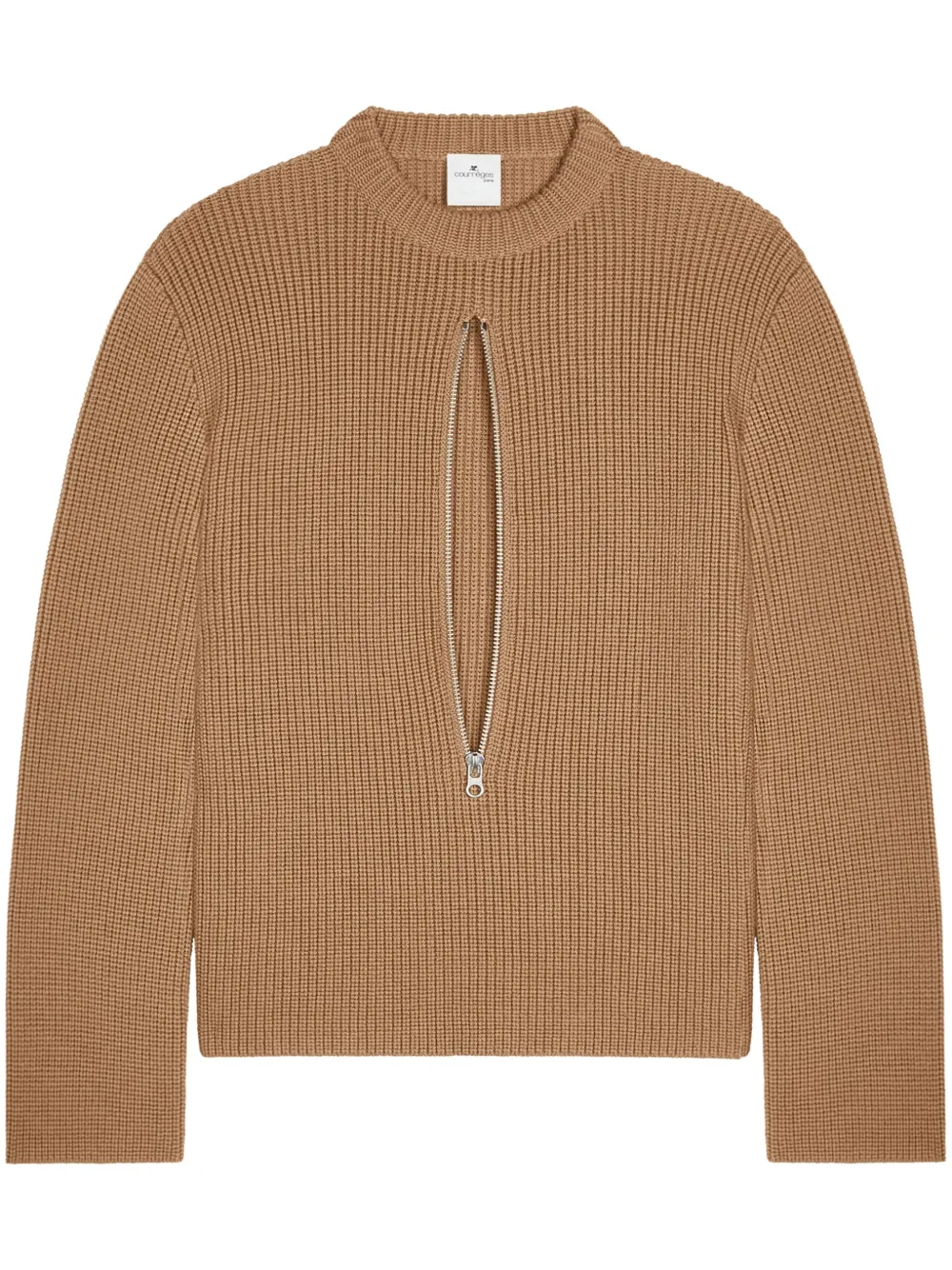 Шерстяной свитер с молниями Courrèges, нейтральный
Шерстяной свитер с молниями Courrèges, нейтральный