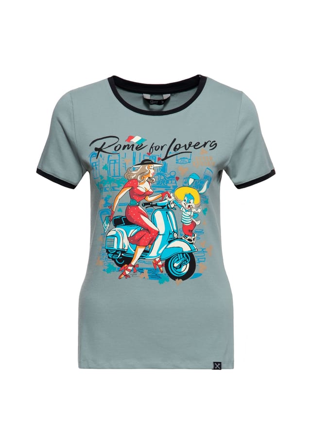 Футболка с принтом и итальянским мотивом «Рим для влюбленных» Queen Kerosin, зеленый
Футболка с принтом и итальянским мотивом «Рим для влюбленных» Queen Kerosin, зеленый