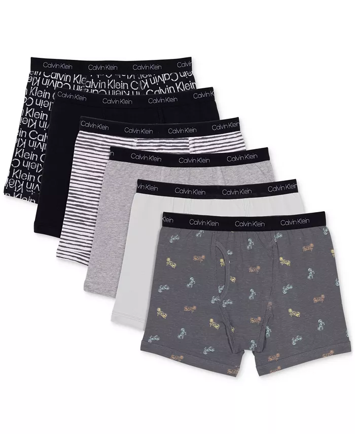 Мальчики 6 пар трусов-боксеров Calvin Klein, серый
Мальчики 6 пар трусов-боксеров Calvin Klein, серый
