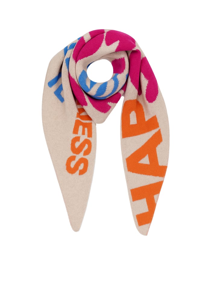 Шарф с красочными современными надписями белого цвета. Faera
Шарф с красочными современными надписями белого цвета. Faera