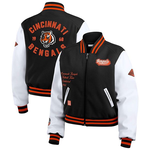 Женская черно-белая куртка Cincinnati Bengals Varsity Full-Zip Wear By Erin Andrews
Женская черно-белая куртка Cincinnati Bengals Varsity Full-Zip Wear By Erin Andrews