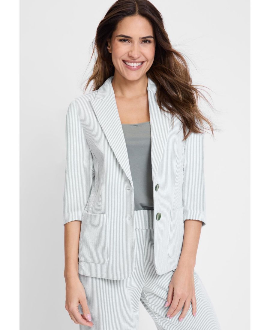 Женский блейзер из сирсакера Olsen, Jungle khaki
Женский блейзер из сирсакера Olsen, Jungle khaki