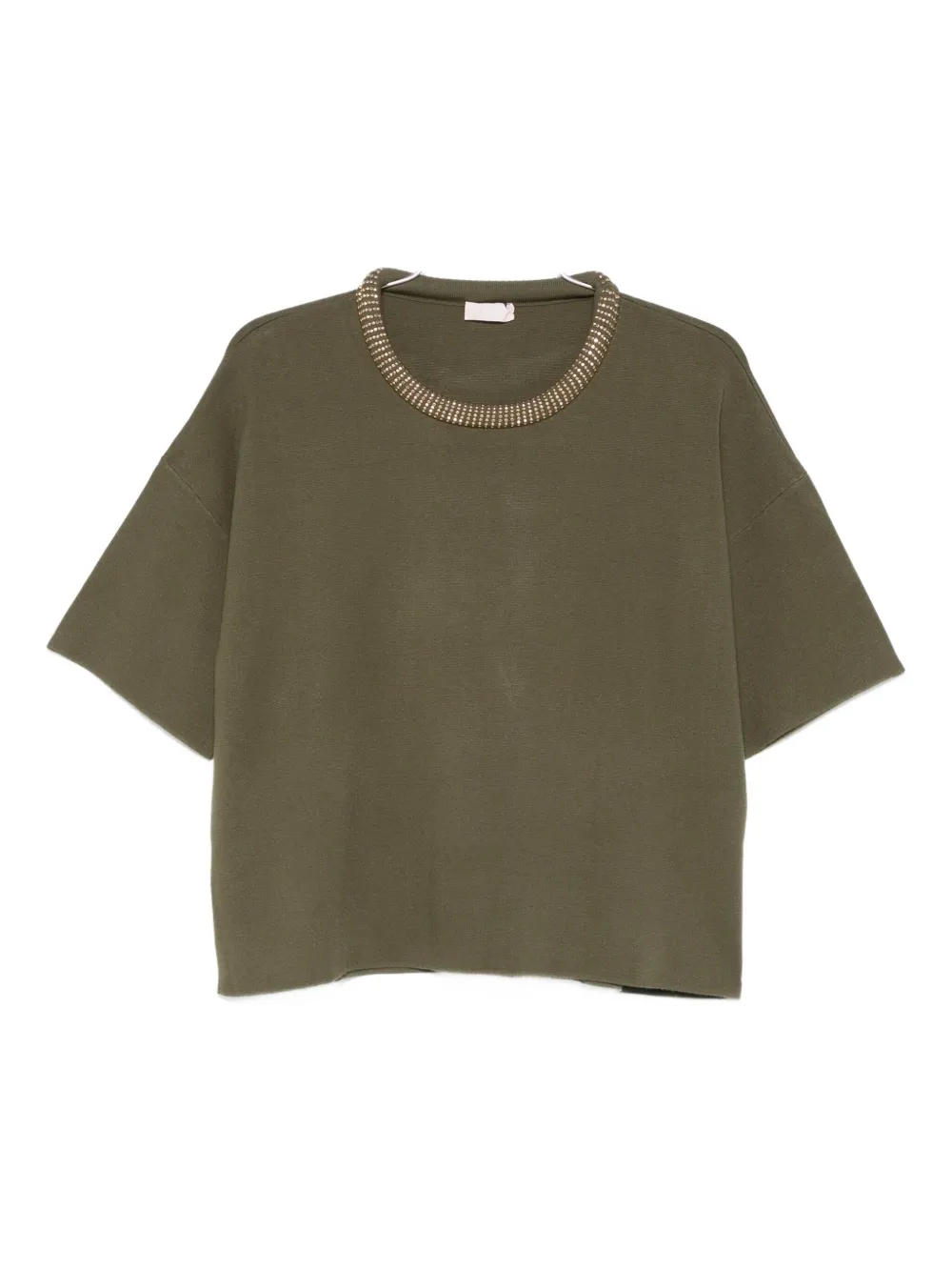 Декорированный топ с короткими рукавами Liu Jo, зеленый
Декорированный топ с короткими рукавами Liu Jo, зеленый