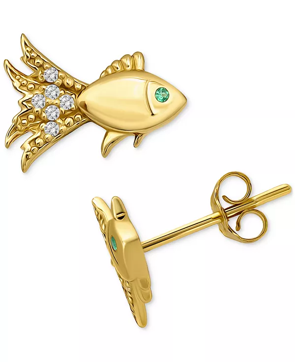 Серьги-Гвоздики в форме рыбок с зеленым кварцем и кубическим цирконием, созданные в лаборатории, из 18-каратного золота на основе стерлингового серебра, эксклюзивно в Macy's (также доступны в исполнении из стерлингового серебра) Giani Bernini, g...
Серьги-Гвоздики в форме рыбок с зеленым кварцем и кубическим цирконием, созданные в лаборатории, из 18-каратного золота на основе стерлингового серебра, эксклюзивно в Macy's (также доступны в исполнении из стерлингового серебра) Giani Bernini, g...