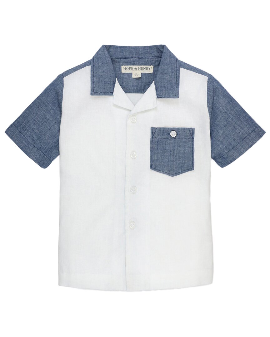 Hope & Henry Рубашка с коротким рукавом в стиле кэмп, белый
Hope & Henry Рубашка с коротким рукавом в стиле кэмп, белый