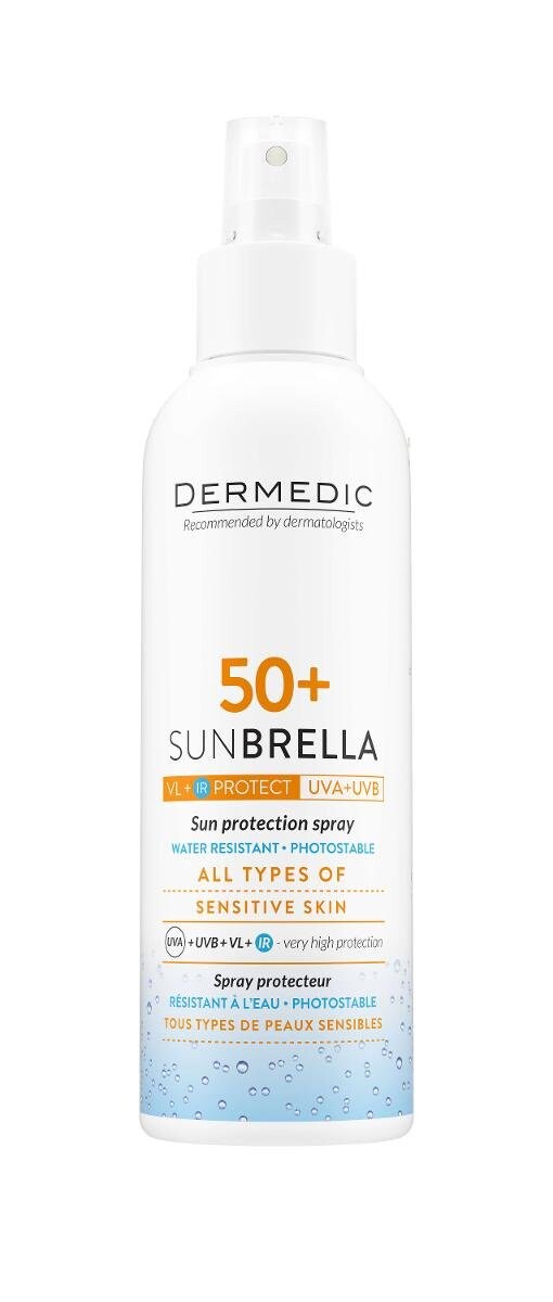Dermedic Sunbrella, защитный спрей SPF50+, 150 мл
Dermedic Sunbrella, защитный спрей SPF50+, 150 мл