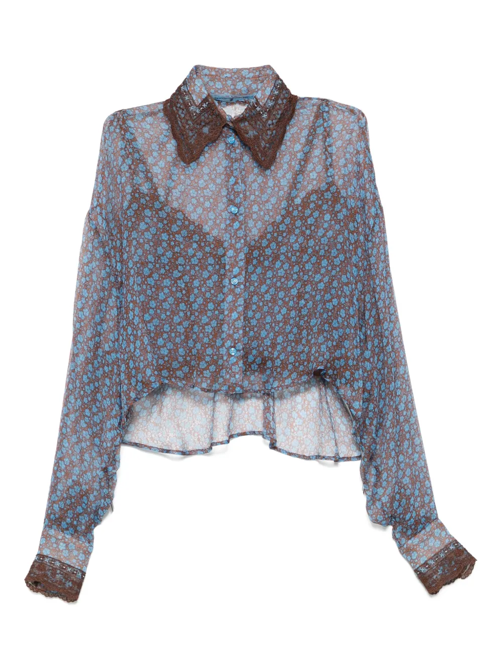 Шифоновая рубашка Ermanno Scervino, коричневый
Шифоновая рубашка Ermanno Scervino, коричневый